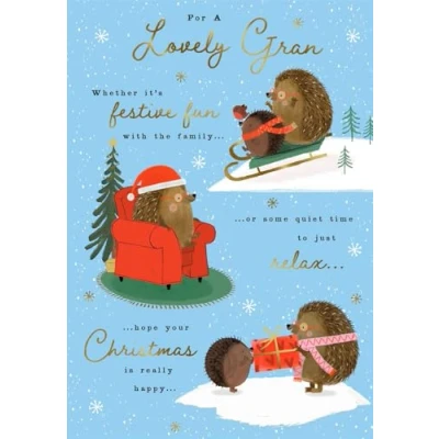 Image of Cards Hallmark Gran Christmas, Festive Fun or Quiet Relaxation Wishes