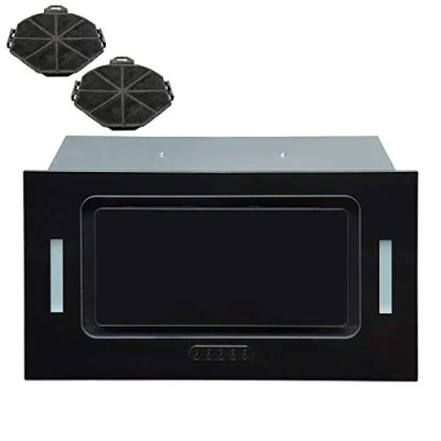 Image of SIA UCG52BL 52cm Black Glass Built In Cupboard Cooker Hood Fan Extractor +Filter