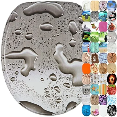 Image of Sanilo Toilet Seat, Wide Choice of Beautiful Seats, Stable Hinges, Easy to Mount (Dewdrop)