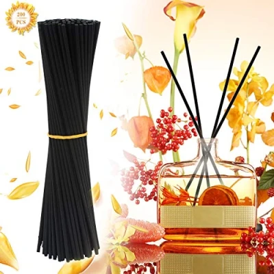 Image of 200 Pcs Reed Diffuser Sticks, 24cm Essential Oil Aroma Replacements Long Aromatherapy Diffusers Sticks 3mm for Home, Office, Spa and Fragrance Black