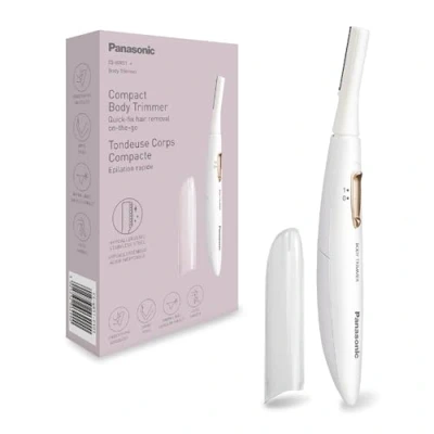 Image of Panasonic ES WR51 Compact Body Trimmer, Women&#039;s Hair Remover, Ladies Shavers, Dry, Battery Powered (1 X AAA Required), Protection Cap, Cleaning Brush, White