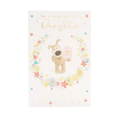Image of Boofle Very Special Daughter Egg static Floral Easter Card Cute Greeting