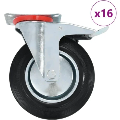 Image of 16 pcs Swivel Casters 200 mm Vidaxl