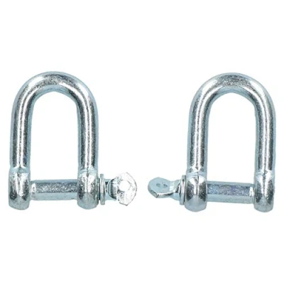 Image of AB Tools 8mm Galvanised Dee D Shackle 2 Pack Chandlery Marine Rigging
