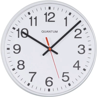 Image of Quantum 900 8.5&quot; Round White Quartz Clock
