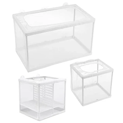 Image of Aquarium Breeding Boxes,CHENKEE 3 pcs Fish Breeder Net Fry Hatchery Isolation Box Double Layer with Suction Cups for Tank