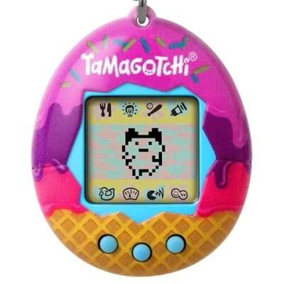 Image of Bandai Tamagotchi Original Ice Cream Shell Cyber Pet 90s Adults and Kids Toy with Chain Retro Virtual Pets are Great Boys Girls Toys or Gifts for Ages 8+