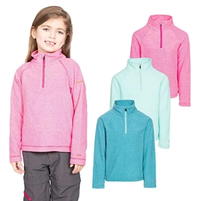 Image of Trespass Girls 1/2 Zip Jumper Pullover Pockets Anti Pilling Microfleece Casual Top Meadows