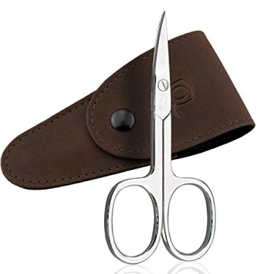 Image of Solingen Scissors Multi Purpose Manicure Germany Curved Blade, Nail Pedicure Beauty Grooming Kit for Nail, Eyebrow, Eyelash, Dry Skin sicssors