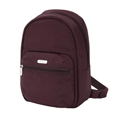 Image of Travelon: Essentials Anti theft Backpack, Dark Bordeaux, 8&quot; W x 12&quot; H 4.5&quot; D, Small Backpack