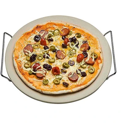 Image of HTI Living Pizza stone diameter 33 cm brick, baking plate, tray.