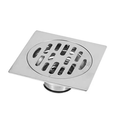 Image of Square Floor Drain Stainless Steel Bathroom Tile Insert Drainer Anti odor clogging with Removable Strainer Cover (Style 2)