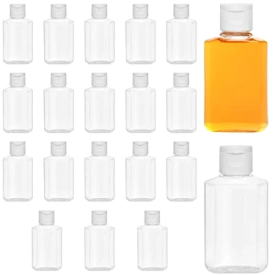 Image of BELLE VOUS 20 Pack Clear Plastic Flip Cap Refillable Bottles 60ml Liquid Containers Reusable Empty Squeeze Cosmetic for Travel, Toner, Lotion, Conditioner, Toiletries, Shampoo, and More