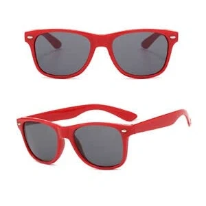 Image of Stripey Elite Kids Sunglasses Girls Boys Unisex UV400 Protection Classic Shades Bright Colours Age 3 10 Years Old (Red)