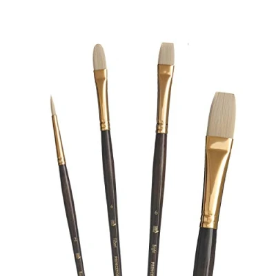Image of PRINCETON ARTIST Brush CO. Dakota 4 Piece Synthetic Bristle Paint Set, Brown