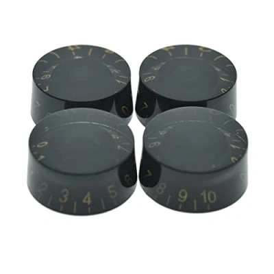 Image of Dopro 4pcs Black with Gold Number Guitar Speed Dial Knobs Control Knob fits LP