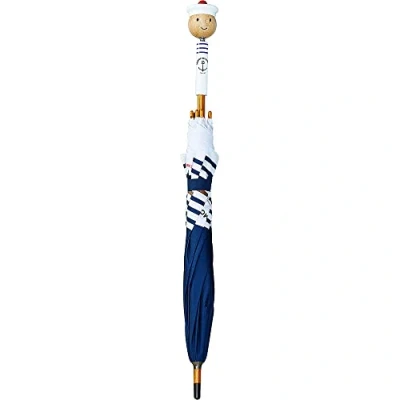 Image of Vilac Marine Nationale Sailor Umbrella, Multi Colour, Wooden Made in France, Children&#039;s Rain Protection
