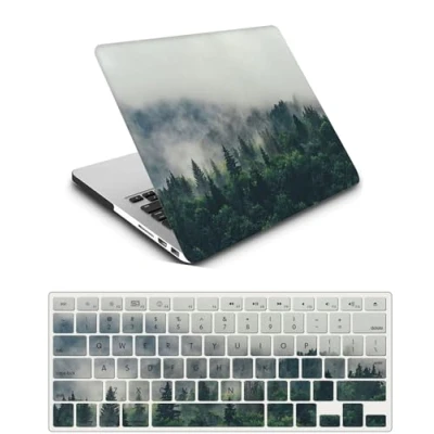 Image of Case Compatible with Macbook Pro 14 inch 2021 2023 Release A2442 A2779 M1 M2 Touch ID and Liquid Retina Display, Plastic Laptop Hard Shell Protective &amp; Keyboard Cover Skin Green Trees