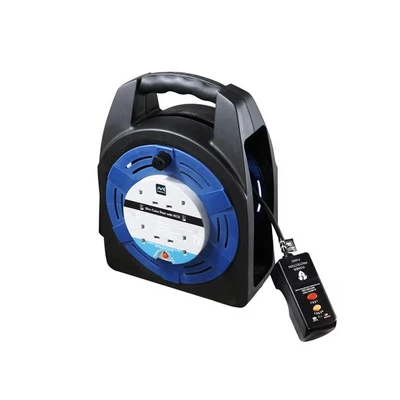 Image of Masterplug Case Reel 20 Metre 4 Socket 13A RCD &amp; Thermal Cut Out 240V