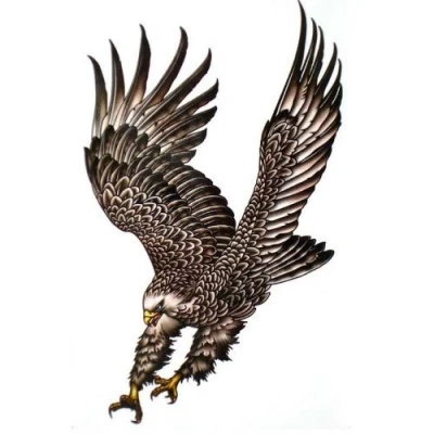 Image of InterRookie Men&#039;s Water resistant Eagle Wings Temporary Tattoo (Black, Adult)