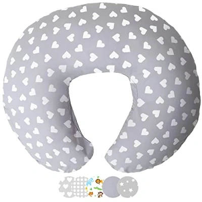 Image of Niimo Nursing Pillow 100% Cotton Breastfeeding Cover, Ergonomic Baby Support Pillow, Machine Washable feeding Multifunctional Pillows for &amp; Bottle