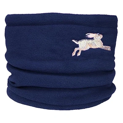 Image of TeddyT&#039;s Belgian Hare Embroidered Super Soft Fleece Snood Scarf (Admiral Blue)