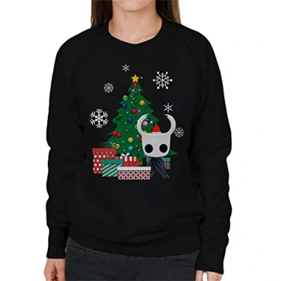 Image of Cloud City 7 Hollow Knight Around The Christmas Tree Women&#039;s Sweatshirt Black