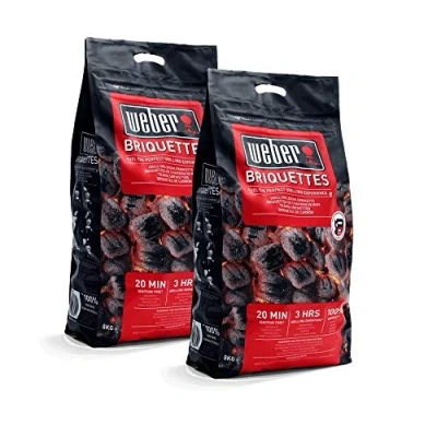 Image of Weber Barbecue Charcoal Briquettes 8kg Fuel The Perfect BBQ Grill Experience for Outdoor Roasting, Baking &amp; Grilling Easy to Fire Start