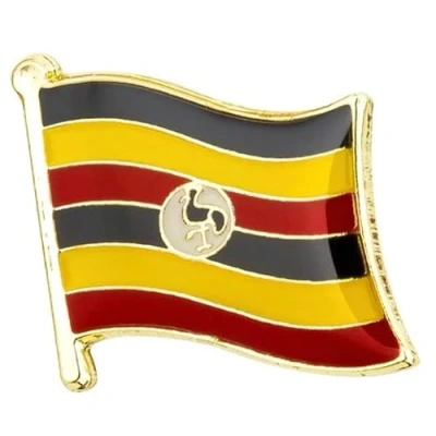 Image of Uganda National Flag Enamel Metal Pin Badge Diplomat Lapel