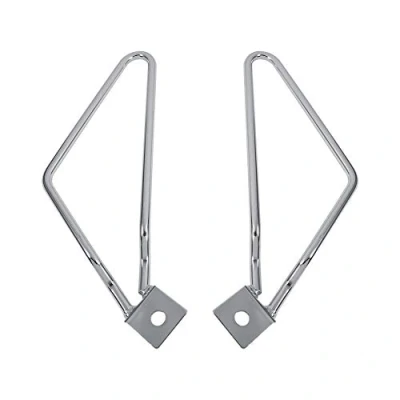 Image of Qiilu Saddlebags Bracket, 2X Motorcycle Mount Brackets Support for Davidson XL883/1200 HD1450/1584(Silver)