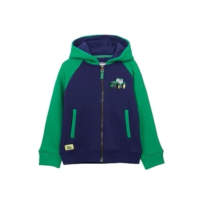Image of LightHouse Boys Jackson Hoodie Kids Warm Zip Up Tractor Top Green 7 8 Years