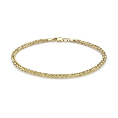 Image of Carissima Gold Women&#039;s 9 ct Yellow 3 mm Spiga Chain Bracelet of Length 19 cm/7.5 Inch