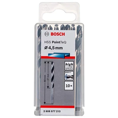 Image of Bosch Accessories Professional 10 Piece PointTeQ HSS Twist Drill Bit (for Metal, 4.5 x 47 80 mm, Driver Accessories)