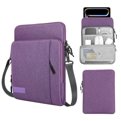 Image of MoKo 12.9 Inch Tablet Sleeve Bag Carrying Case with Pockets Fits 13 New iPad Pro M4 &amp; Air M2 2024, M2&amp;M1, Surface Laptop Go 12.4&quot;, Galaxy Tab S8+/S9+ Purple
