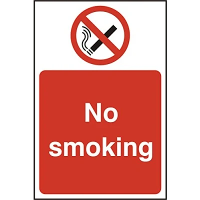Image of No Smoking Rpvc (Pk5) 200mm X 300mm