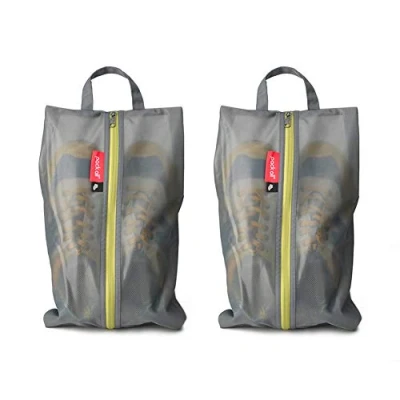 Image of Pack all Water Resistant Shoe Bags for Travel, Storage Organizer Pouch with Zipper, Multi Color Men Women (2 Grey)