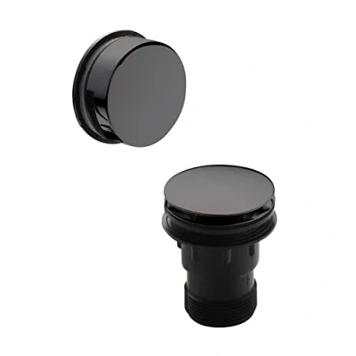 Image of nuie E727 Wastes Modern Bathroom Click Clack Bath Waste with Easyclean Removable Grid, 70mm, Brushed Gun Metal