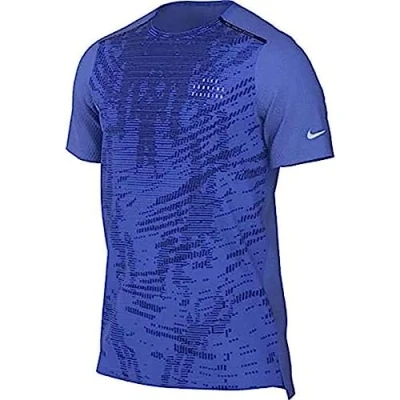 Image of Nike Dri Fit Run Dvn Rise 365 T Shirt Medium Blue/Reflective Silv XXL