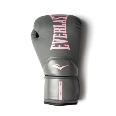 Image of Everlast Unisex Elite Training Gloves Grey/Pink 8oz