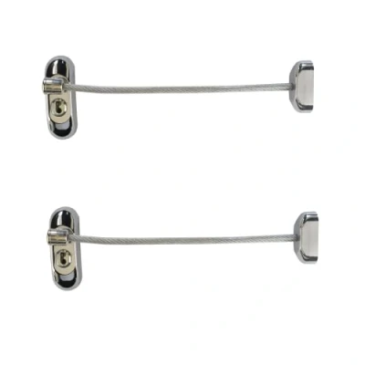 Image of UAP Window Restrictor with Key Safety Locks 20cm Cable, for Child Safety, Security Limiter All Types of Windows (2 Locks, Chrome Clear Cable)