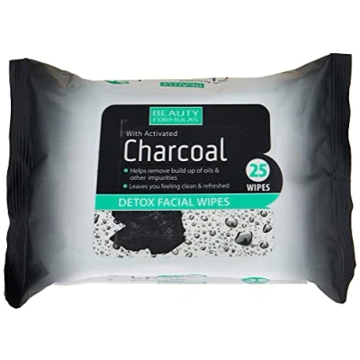Image of BEAUTY FORMULAS FACIAL WIPES CHARCOAL DETOX