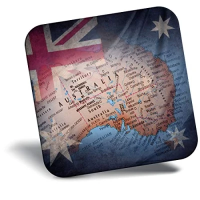 Image of Destination Vinyl ltd Fridge Magnet Australian Flag Map Australia 21170
