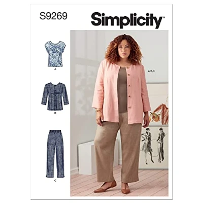 Image of SIMPLICITY SS9269GG Plus Size Sportswear GG (26W 28W 30W 32W), Paper, White