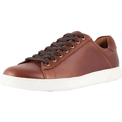 Image of Vionic Baldwin Mens Brown Trainers Leather Size UK 6