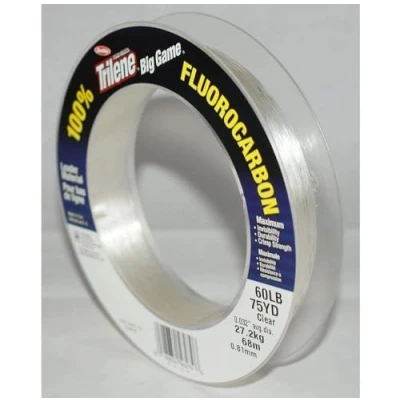 Image of Berkley Big Game Fluorocarbon Leaders, Fishing Line, Fluorocarbon, Allround Fishing, 100% Professional Grade Flurocarbon, Unisex, Clear, 0.81mm 27.2kg 60lb 68m 75yd