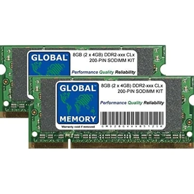 Image of 8GB (2 x 4GB) DDR2 667/800MHz 200 PIN SODIMM MEMORY RAM KIT COMPATIBLE WITH LAPTOPS/NOTEBOOKS