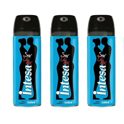 Image of 3x Intesa Unisex Guarana Body Spray Perfume Deodorant Deo 125ml