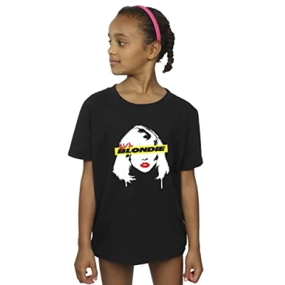 Image of Absolute Cult Blondie Girls Face Graffiti T Shirt Black 3 4 Years
