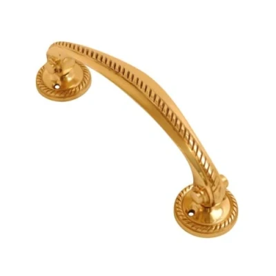 Image of VIBE Georgian Bow Handle 175mm on Brass Pull for Internal Doors