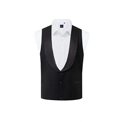Image of Dobell Mens Black Tuxedo Waistcoat Regular Fit Shawl Lapel 3XL (54 56in)